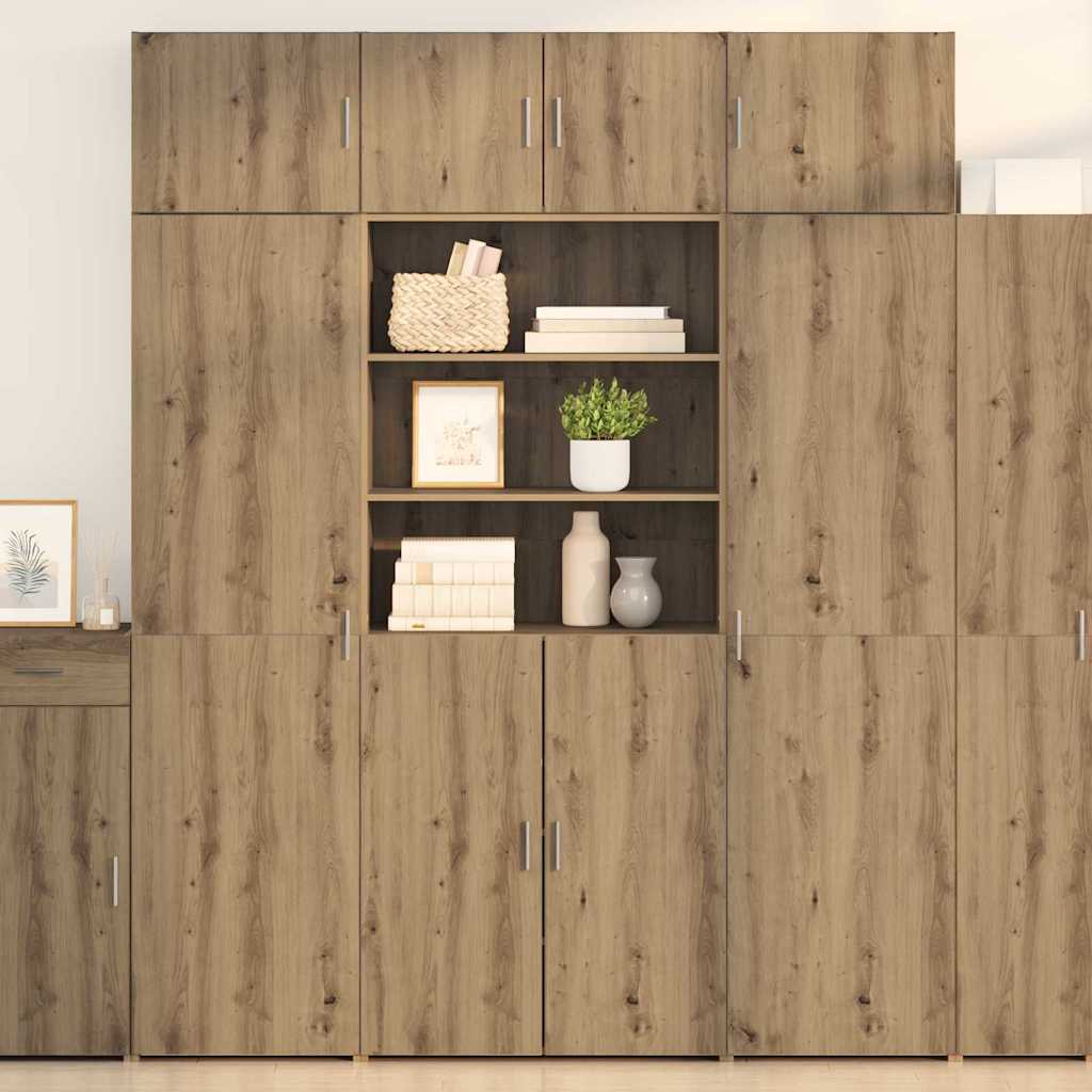 Opbergkast Artisan Eiken 80 X 42,5 X 225 Cm Bewerkt Hout