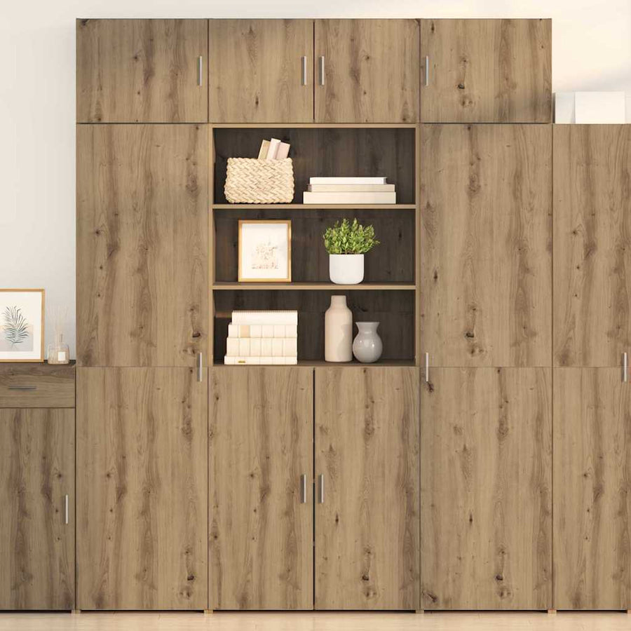 Opbergkast Artisan Eiken 80 X 42,5 X 225 Cm Bewerkt Hout