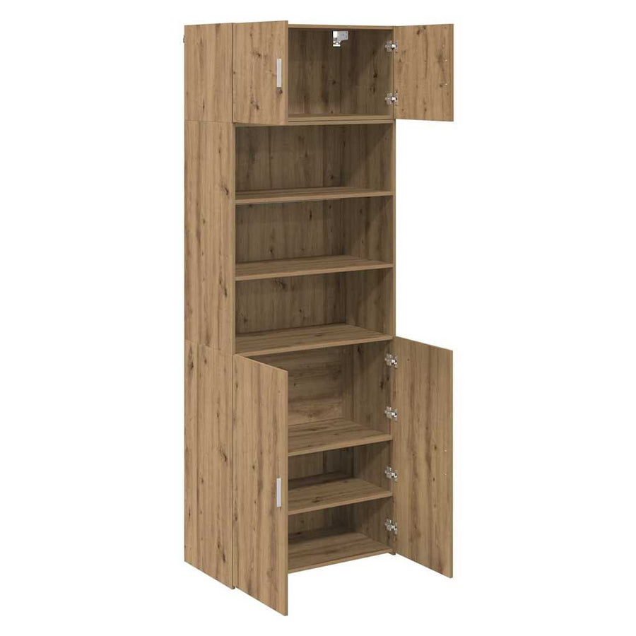 Opbergkast Artisan Eiken 80 X 42,5 X 225 Cm Bewerkt Hout