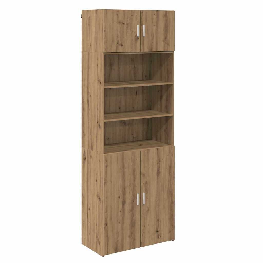 Opbergkast Artisan Eiken 80 X 42,5 X 225 Cm Bewerkt Hout