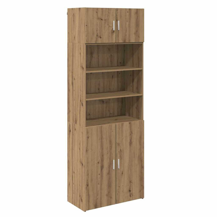 Opbergkast Artisan Eiken 80 X 42,5 X 225 Cm Bewerkt Hout