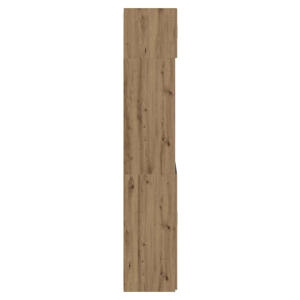 Opbergkast Artisan Eiken 80 X 42,5 X 225 Cm Bewerkt Hout