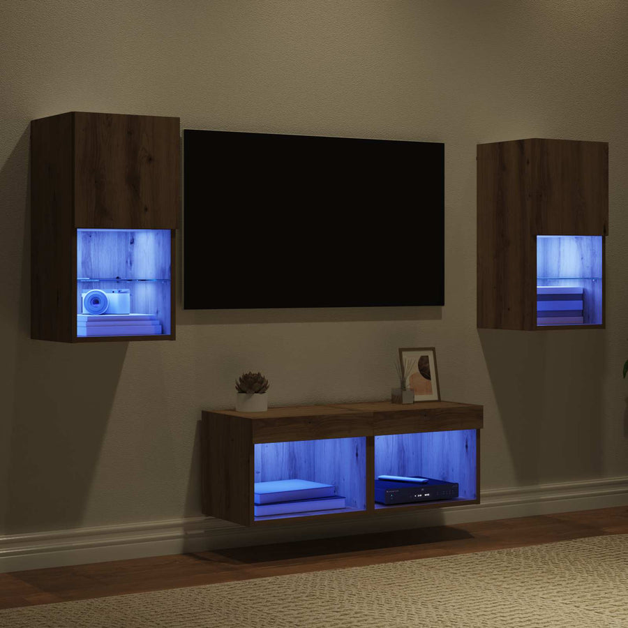 TV Wandkasten 4 pcs Artisan Eiken 30,5 x 30 x 60 cm