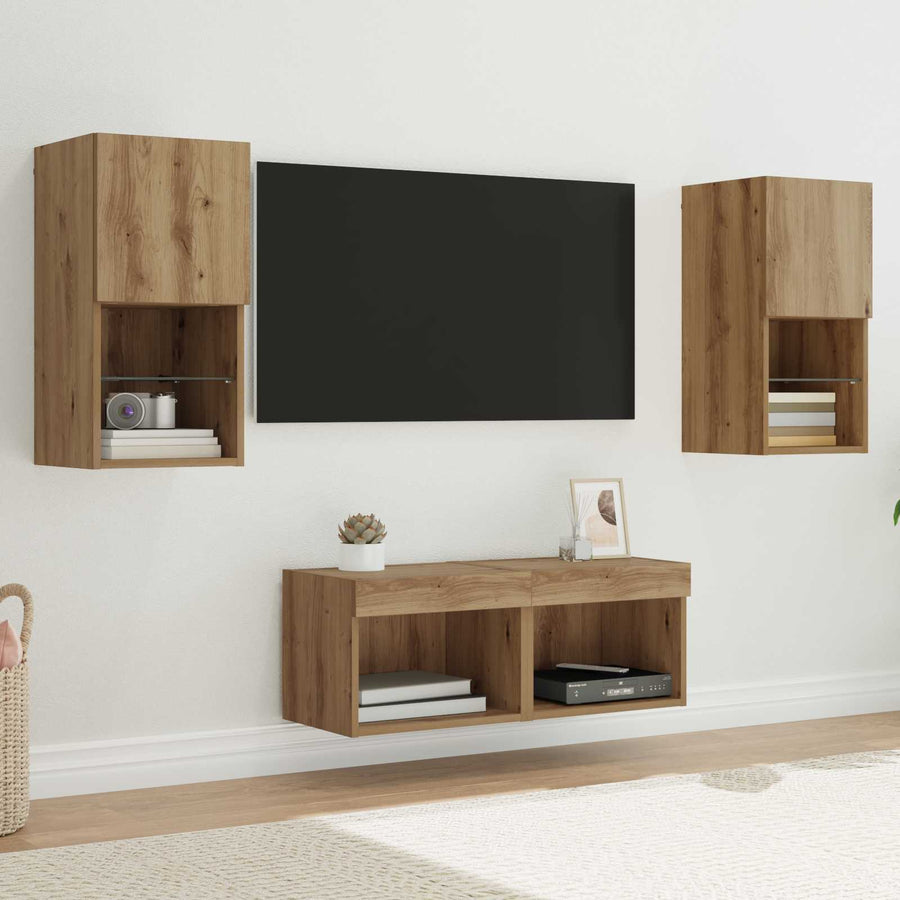 TV Wandkasten 4 pcs Artisan Eiken 30,5 x 30 x 60 cm
