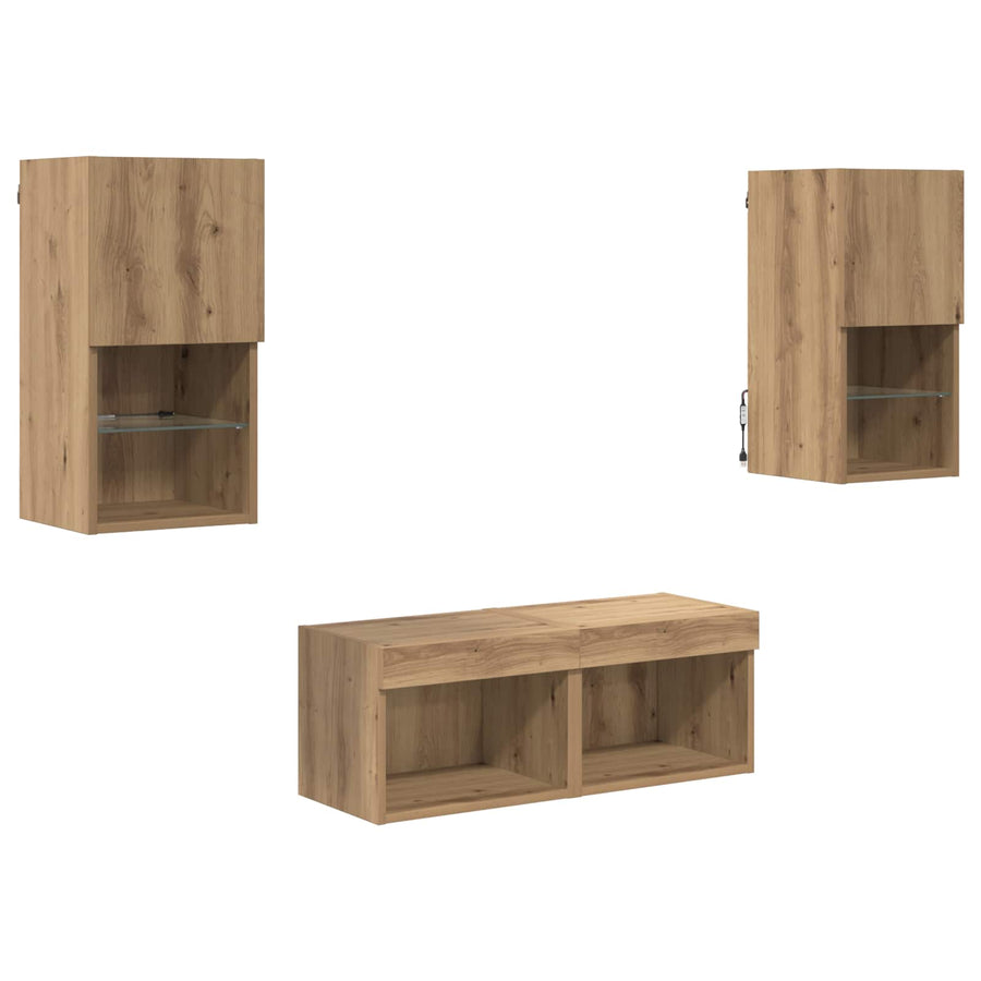 TV Wandkasten 4 pcs Artisan Eiken 30,5 x 30 x 60 cm