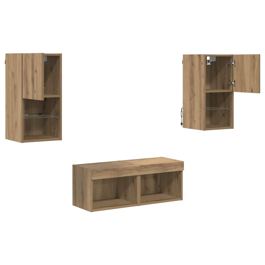 TV Wandkasten 4 pcs Artisan Eiken 30,5 x 30 x 60 cm