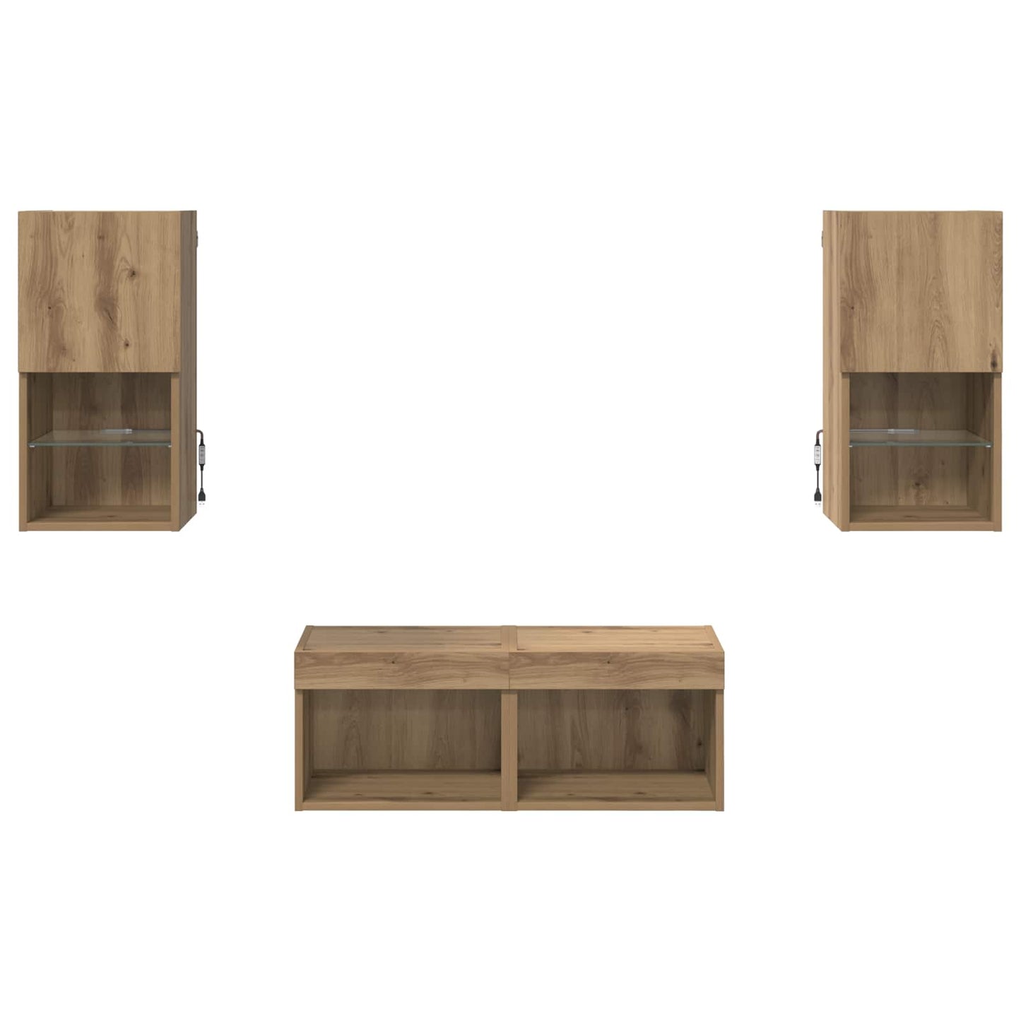 TV Wandkasten 4 pcs Artisan Eiken 30,5 x 30 x 60 cm
