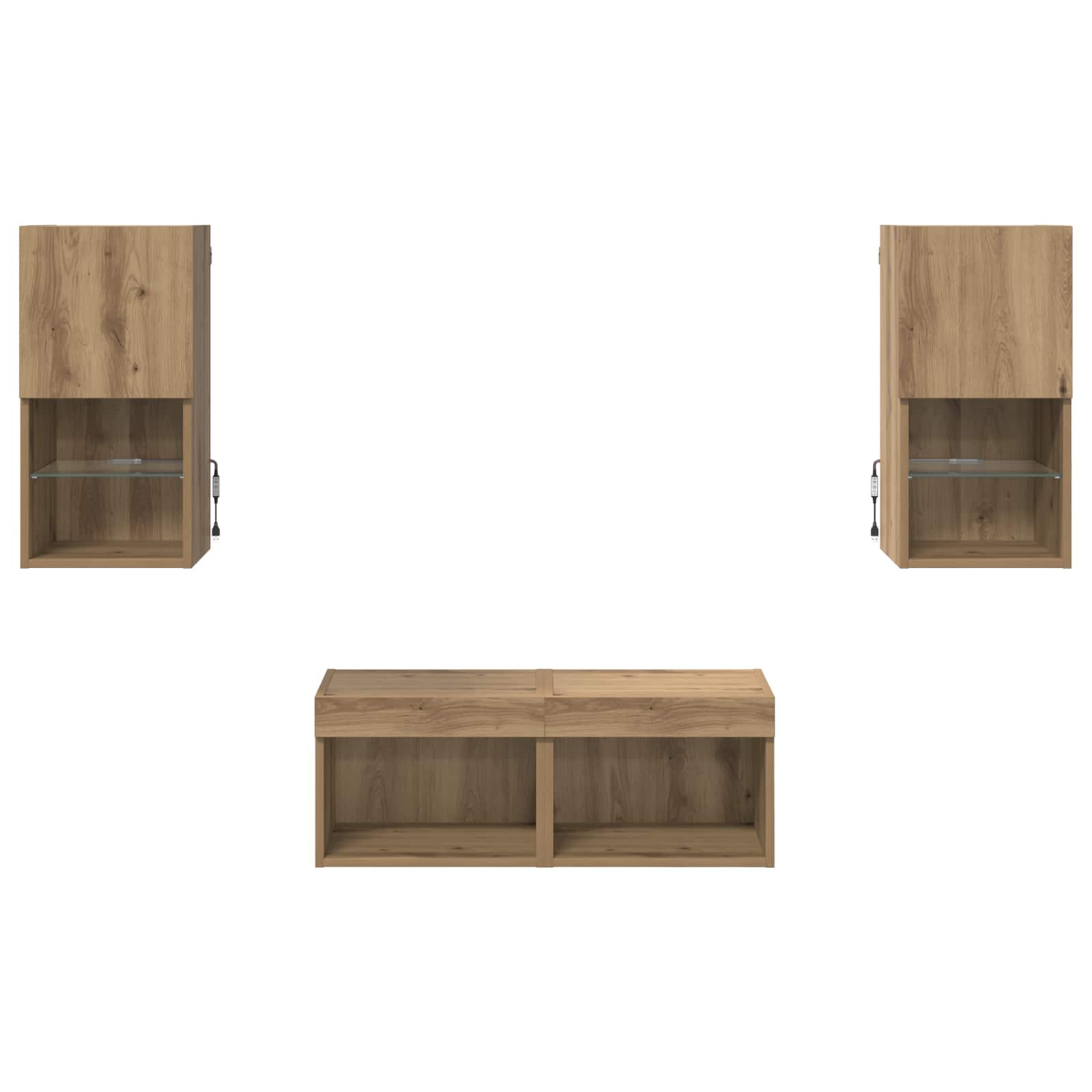TV Wandkasten 4 pcs Artisan Eiken 30,5 x 30 x 60 cm