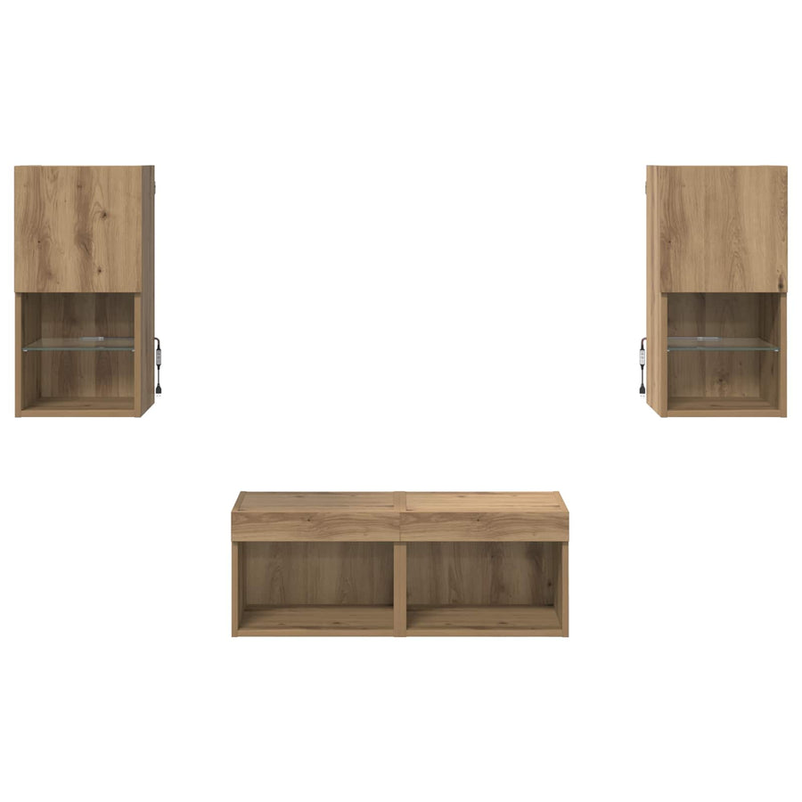 TV Wandkasten 4 pcs Artisan Eiken 30,5 x 30 x 60 cm
