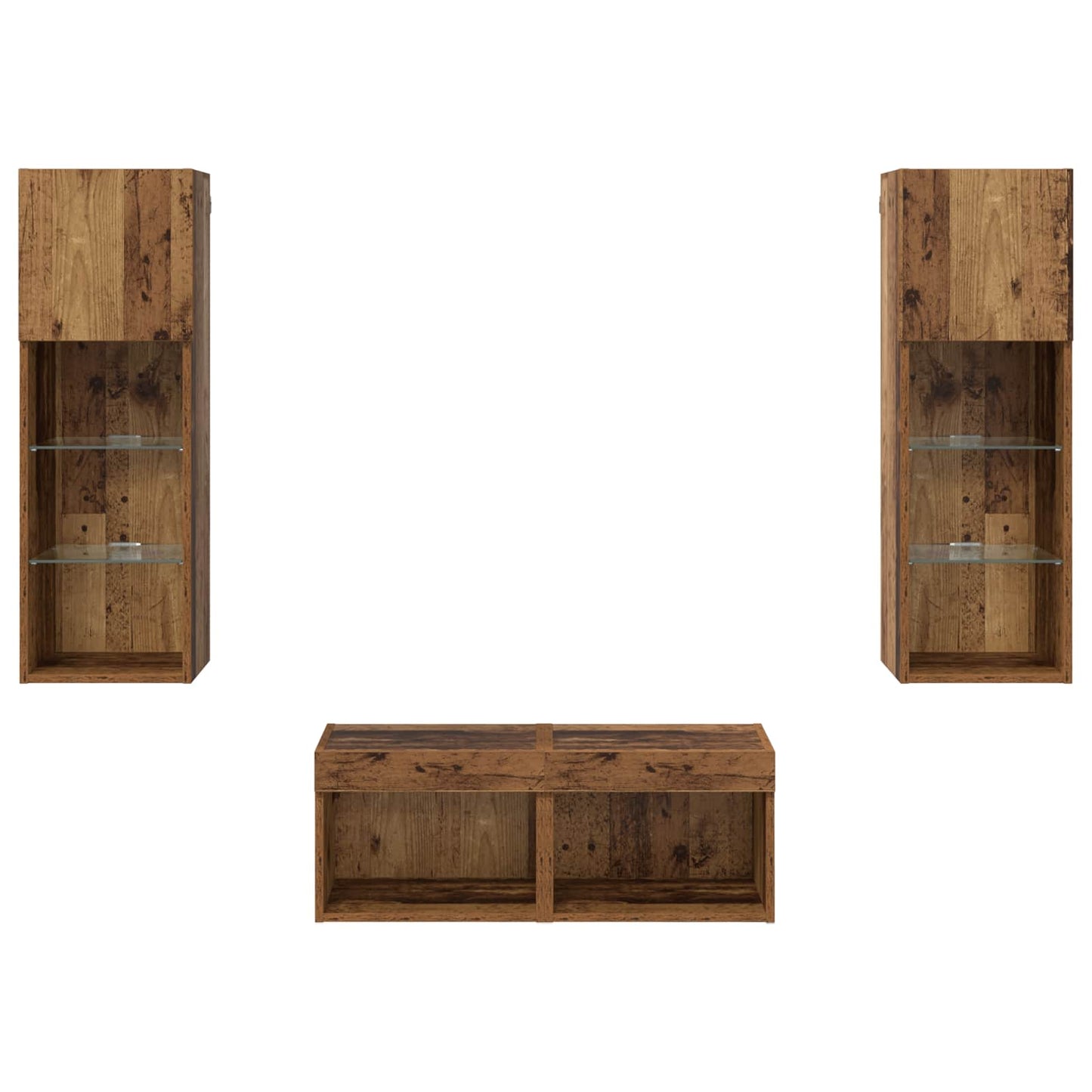 TV Wandkasten 4 pcs Artisan Eiken 40 x 30 x 30 cm Bewerkt hout