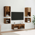 TV Wall Units 8 pcs Reclaimed Wood