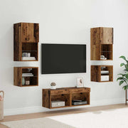 Tv-meubels 8 stuks bewerkt hout oudhout