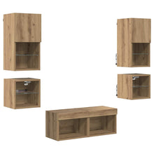 TV Wandmeubels 8 pcs Artisan Eiken Bewerkt hout
