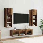 Tv-meubel 60x30x30 cm zwart eiken met led
