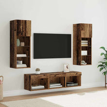 TV Wandmeubels 5 pcs Zwart Eiken 60 x 30 x 30 cm Bewerkt hout
