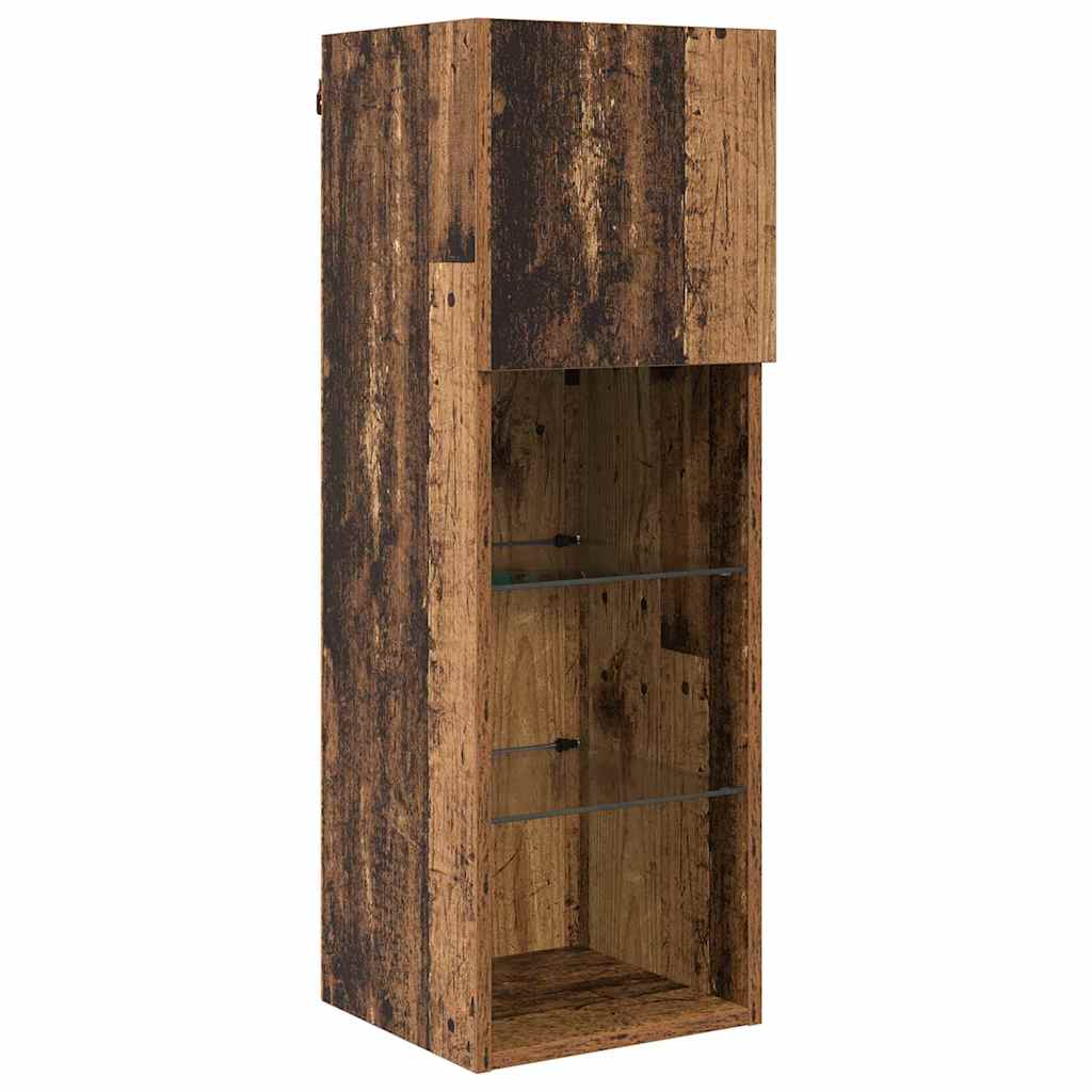 TV Wandmeubels 5 pcs Zwart Eiken 60 x 30 x 30 cm Bewerkt hout