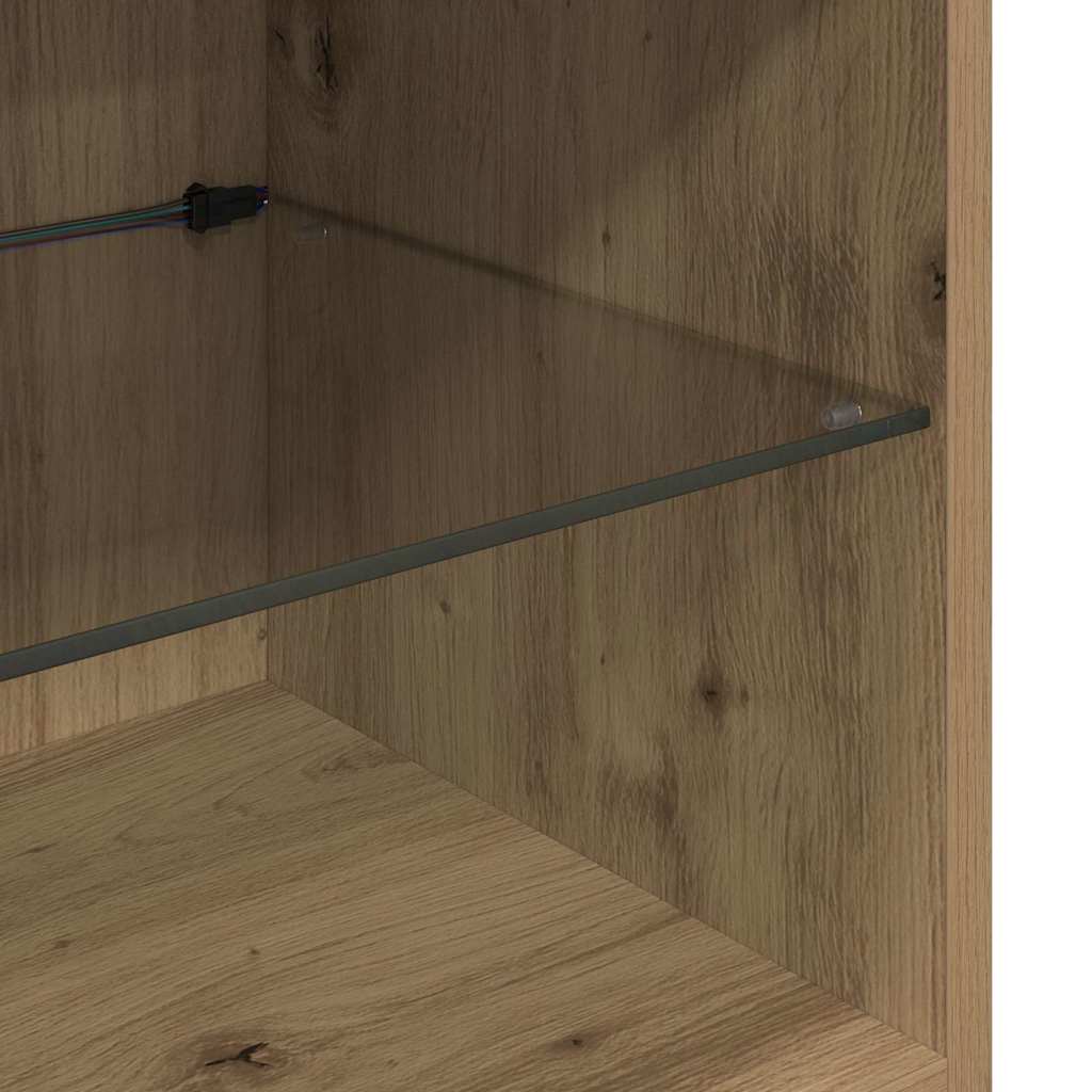TV Wandmeubels 5 pcs Zwart Eiken 60 x 30 x 30 cm Bewerkt hout