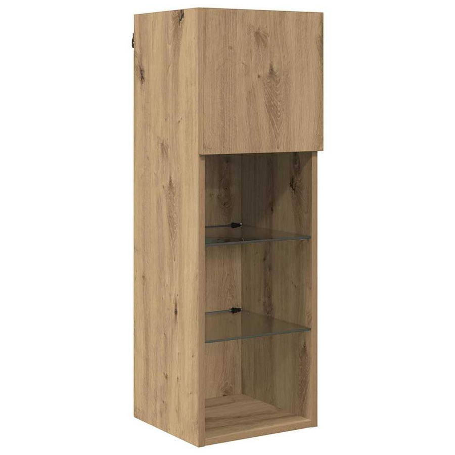TV Wandmeubels 5 pcs Zwart Eiken 60 x 30 x 30 cm Bewerkt hout