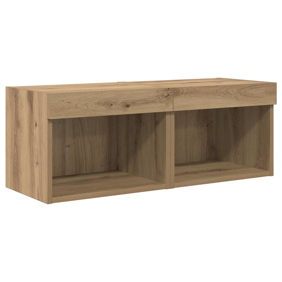 TV Wandmeubels 5 pcs Zwart Eiken 60 x 30 x 30 cm Bewerkt hout