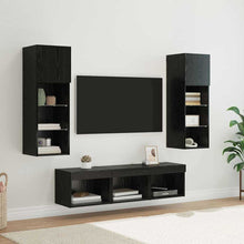 TV Wandmeubels 5 pcs Zwart Eiken 60 x 30 x 30 cm Bewerkt hout