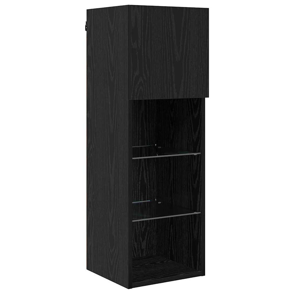TV Wandmeubels 5 pcs Zwart Eiken 60 x 30 x 30 cm Bewerkt hout