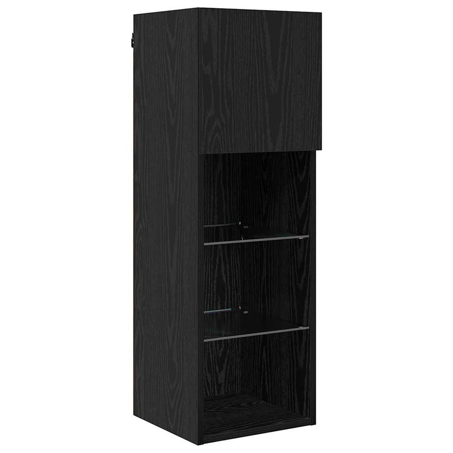 TV Wandmeubels 5 pcs Zwart Eiken 60 x 30 x 30 cm Bewerkt hout