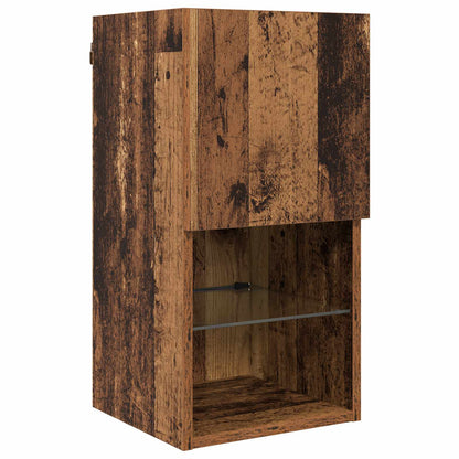 TV-wandmeubel met LED-striplichten 6 pcs Oud Hout Bewerkt hout