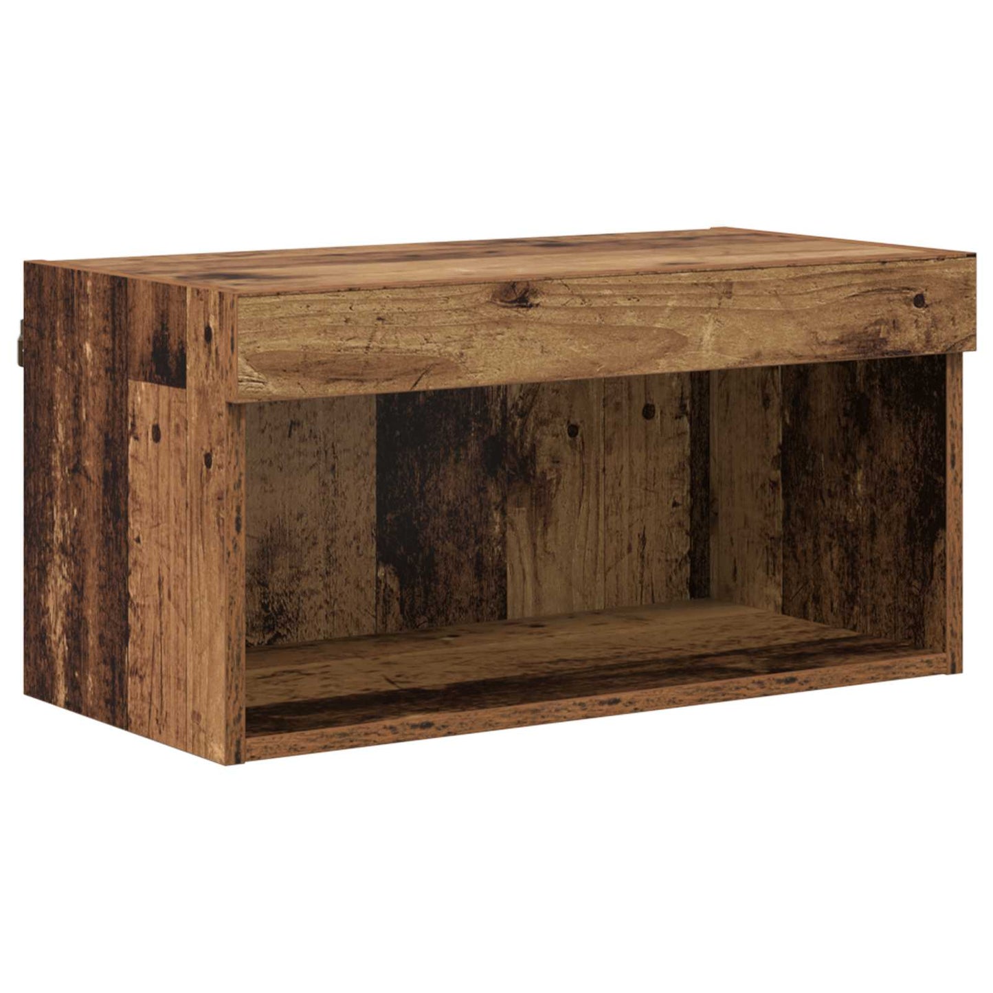 TV-wandmeubel met LED-striplichten 6 pcs Oud Hout Bewerkt hout