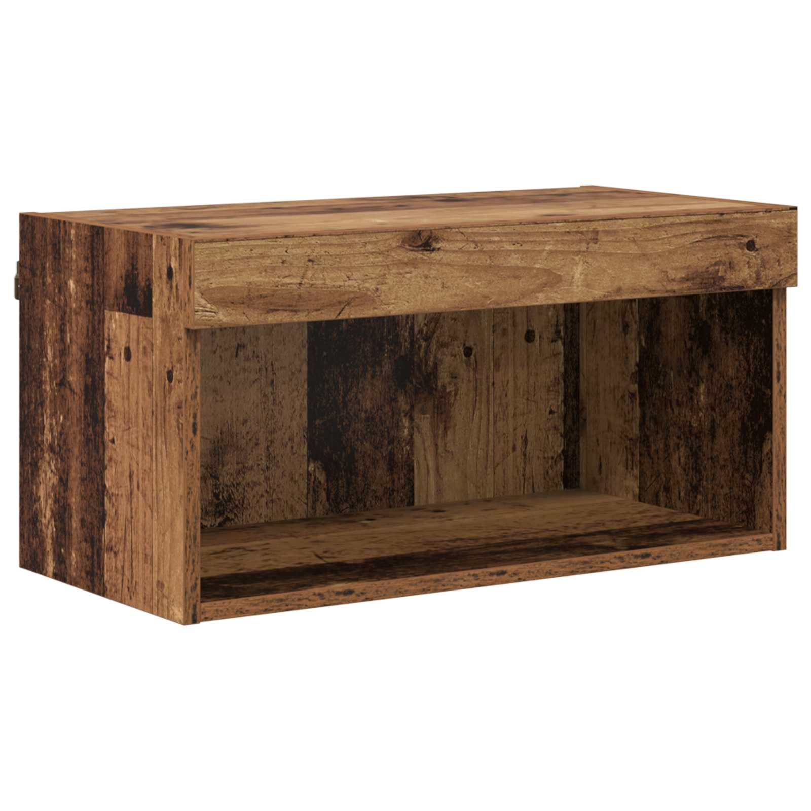 TV-wandmeubel met LED-striplichten 6 pcs Oud Hout Bewerkt hout