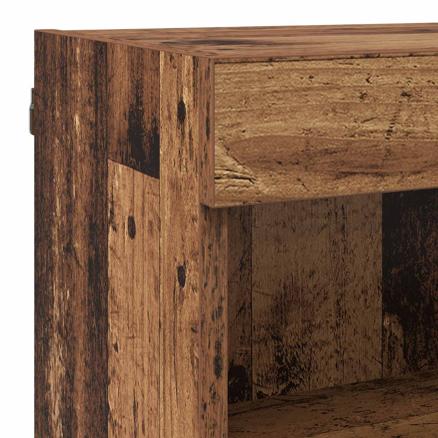 TV-wandmeubel met LED-striplichten 6 pcs Oud Hout Bewerkt hout