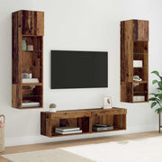 Tv-wandmeubel bewerkt hout oud hout 30x28.5x30 cm