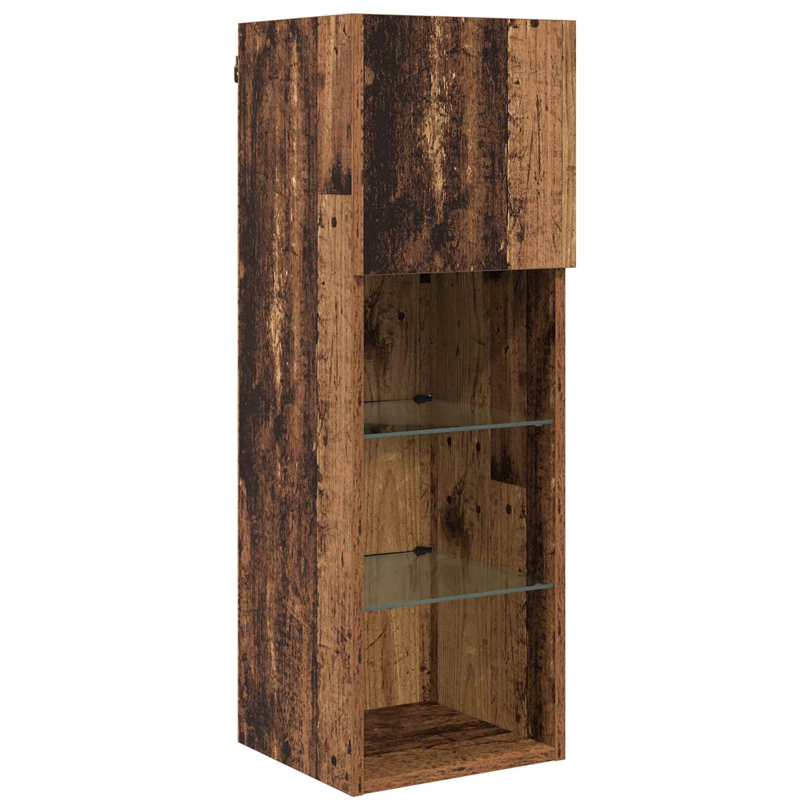 TV-wandmeubel met LED-striplichten 6 pcs Oud Hout Bewerkt hout