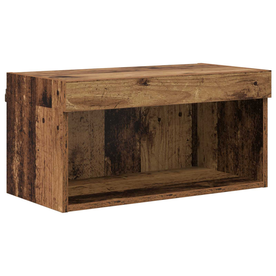 TV-wandmeubel met LED-striplichten 6 pcs Oud Hout Bewerkt hout