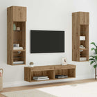 TV Wall Unit Wall-Mounted 6 pcs Engineered Wood Artisan Oak