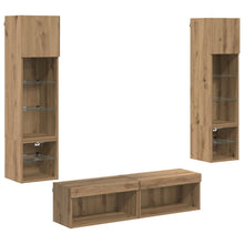TV-wandmeubel Wandgemonteerd 6 pcs Artisan Eiken Bewerkt hout