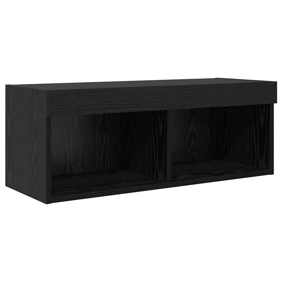 TV Wandmeubels Wandgemonteerd 4 pcs Zwart Eiken Bewerkt hout