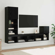 TV wandmeubel zwart eiken bewerkt hout