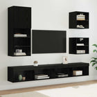 TV wandkast set zwart eiken 5 stuks