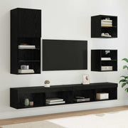 TV wandkast set zwart eiken 5 stuks