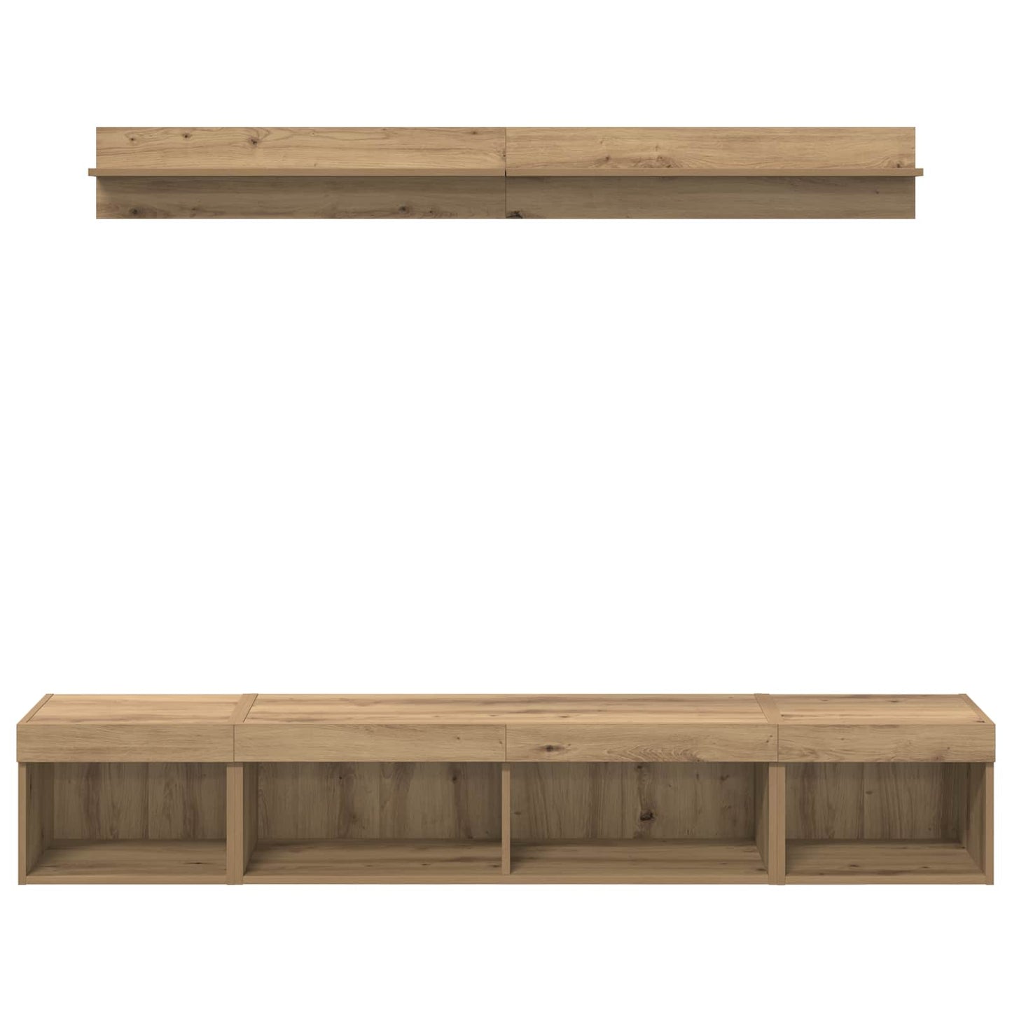 TV Wandkast Set Wandgemonteerd 5 pcs Artisan Eiken Bewerkt hout