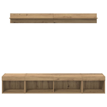 TV Wandkast Set Wandgemonteerd 5 pcs Artisan Eiken Bewerkt hout