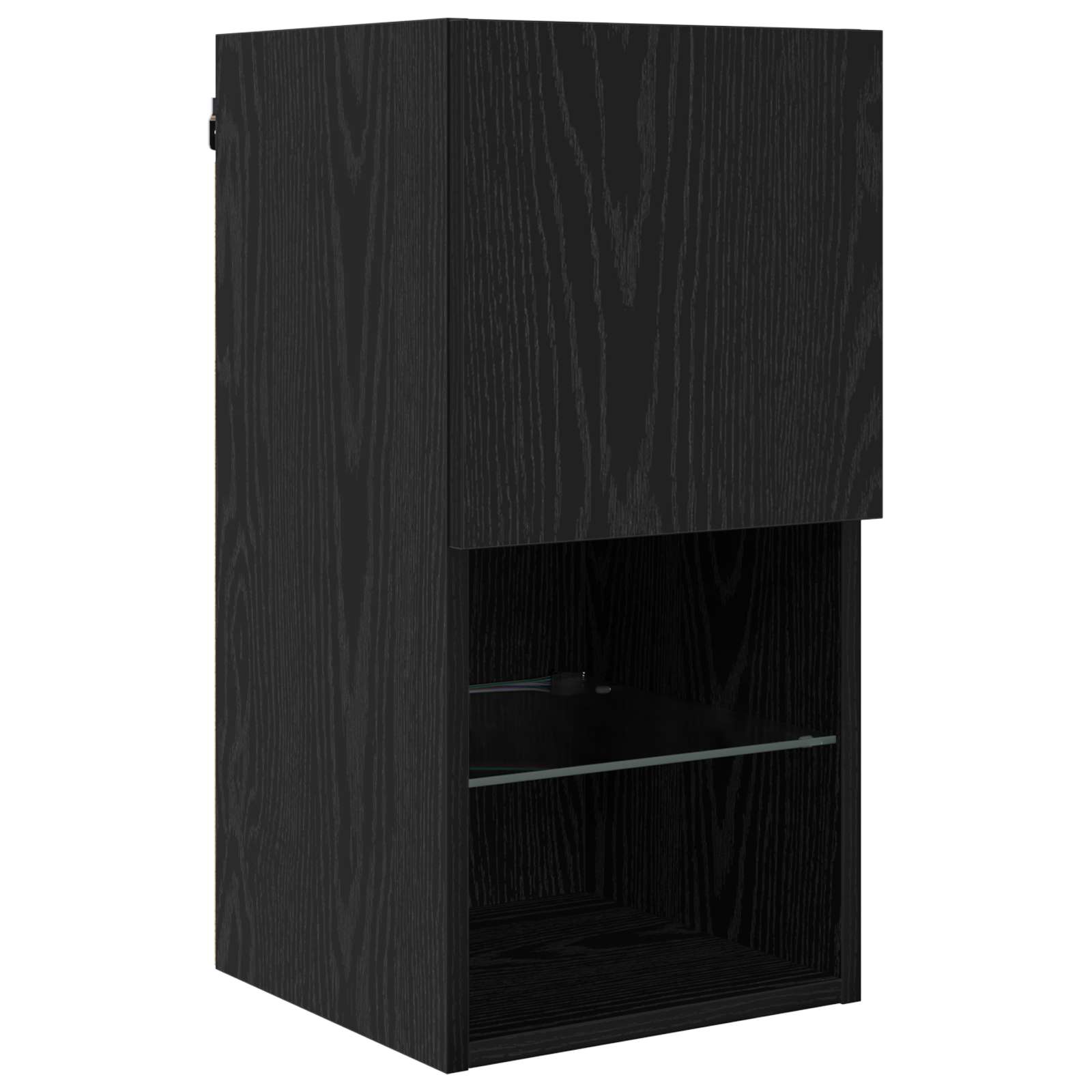 TV Wand Eenheden met LED 6 pcs Zwart Eiken Bewerkt hout