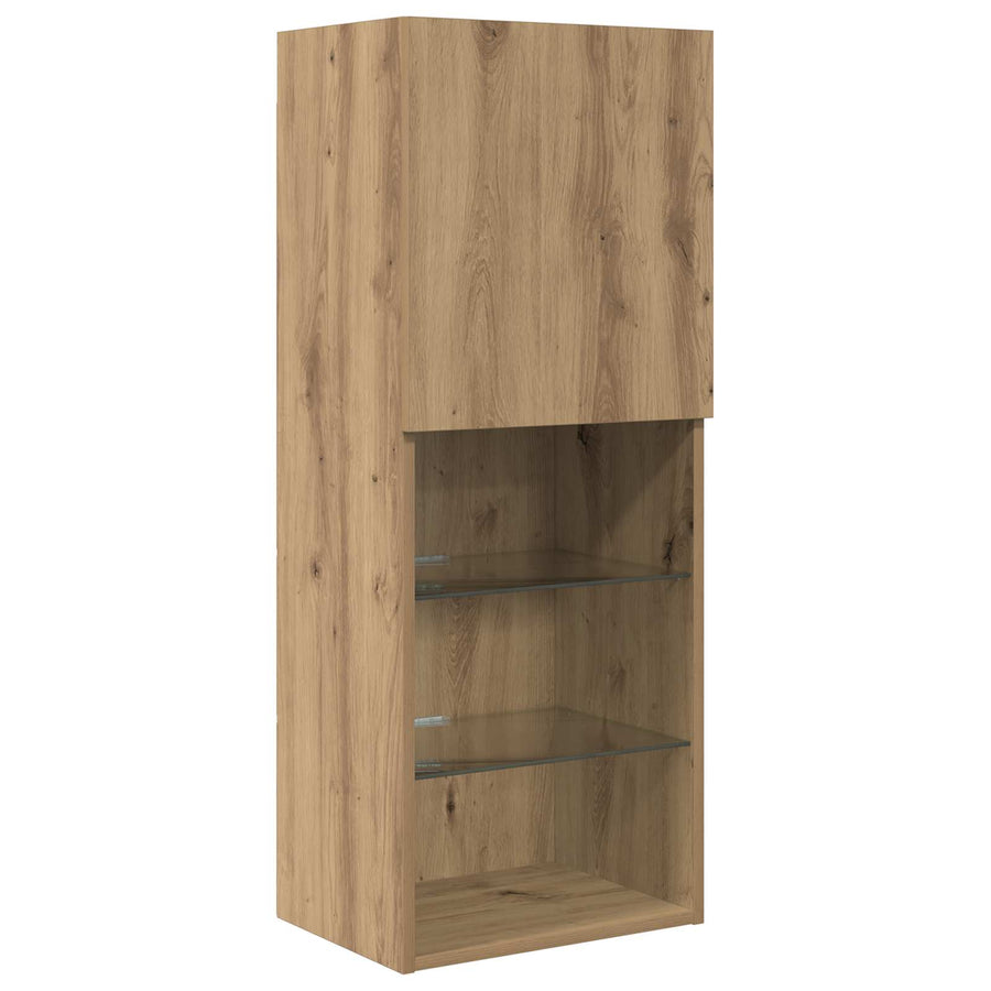TV Wand Eenheden met LED 5 stuks Artisan Eiken 40,5 x 30 x 102 cm