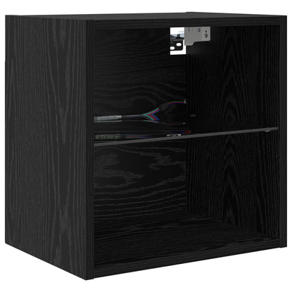 TV Wand Eenheden met LED 5 stuks Zwart Eiken 100 x 30 x 30 cm