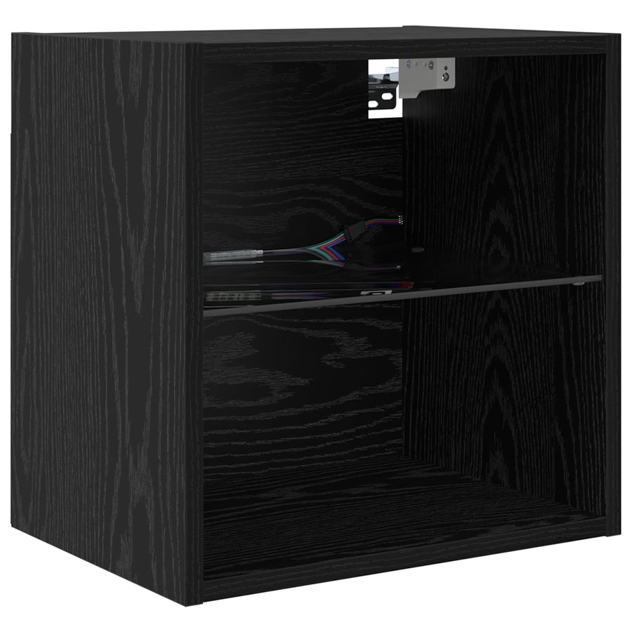 TV Wand Eenheden met LED 5 stuks Zwart Eiken 100 x 30 x 30 cm