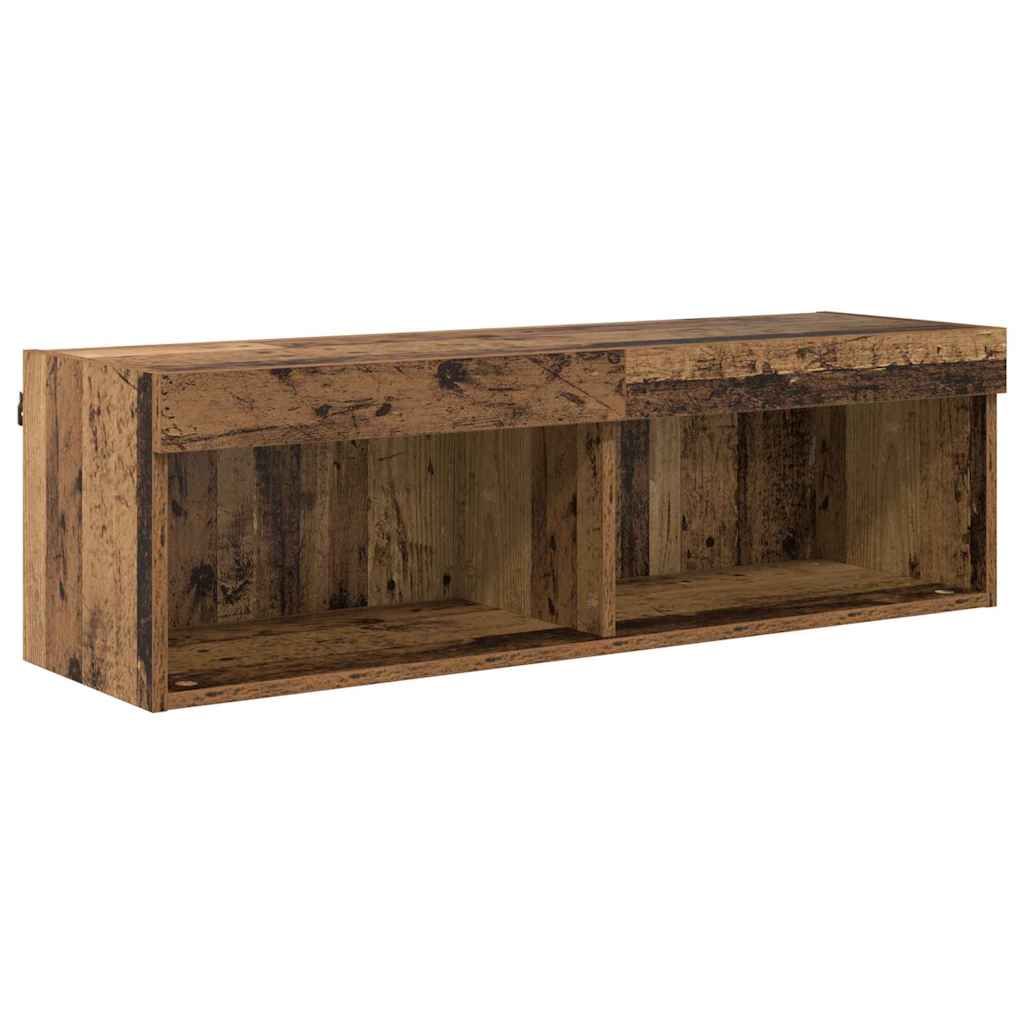 TV Wand Eenheden met LED 6 pcs Oud Hout Bewerkt hout