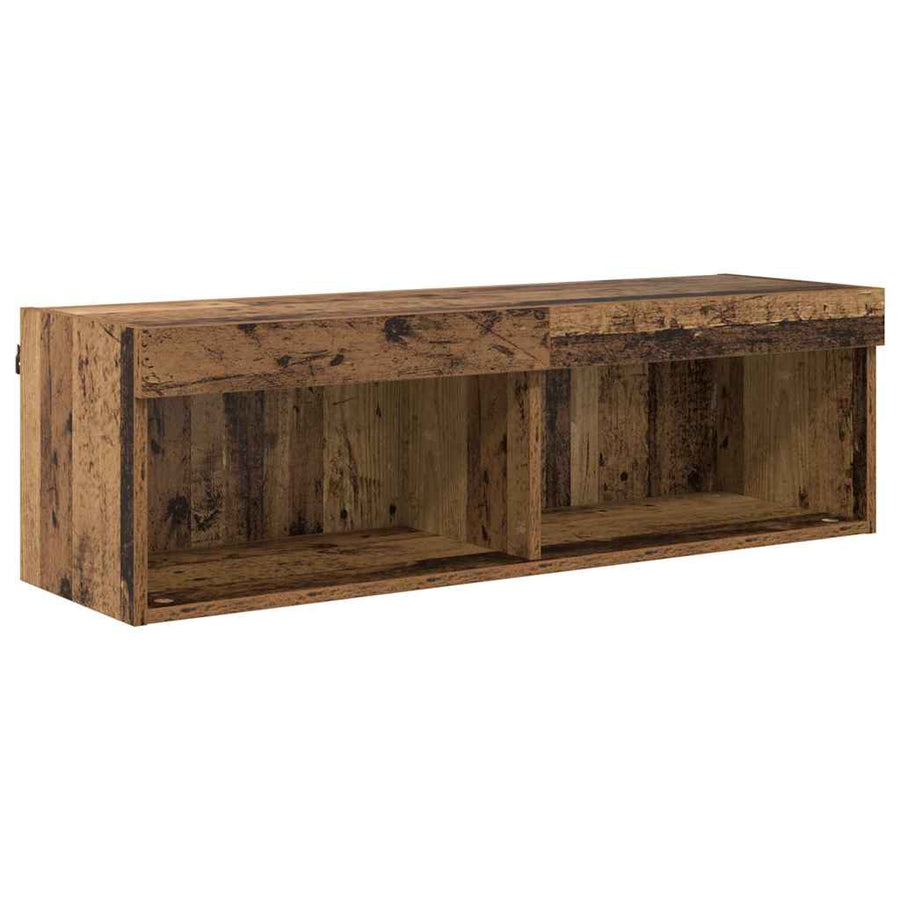 TV Wand Eenheden met LED 6 pcs Oud Hout Bewerkt hout