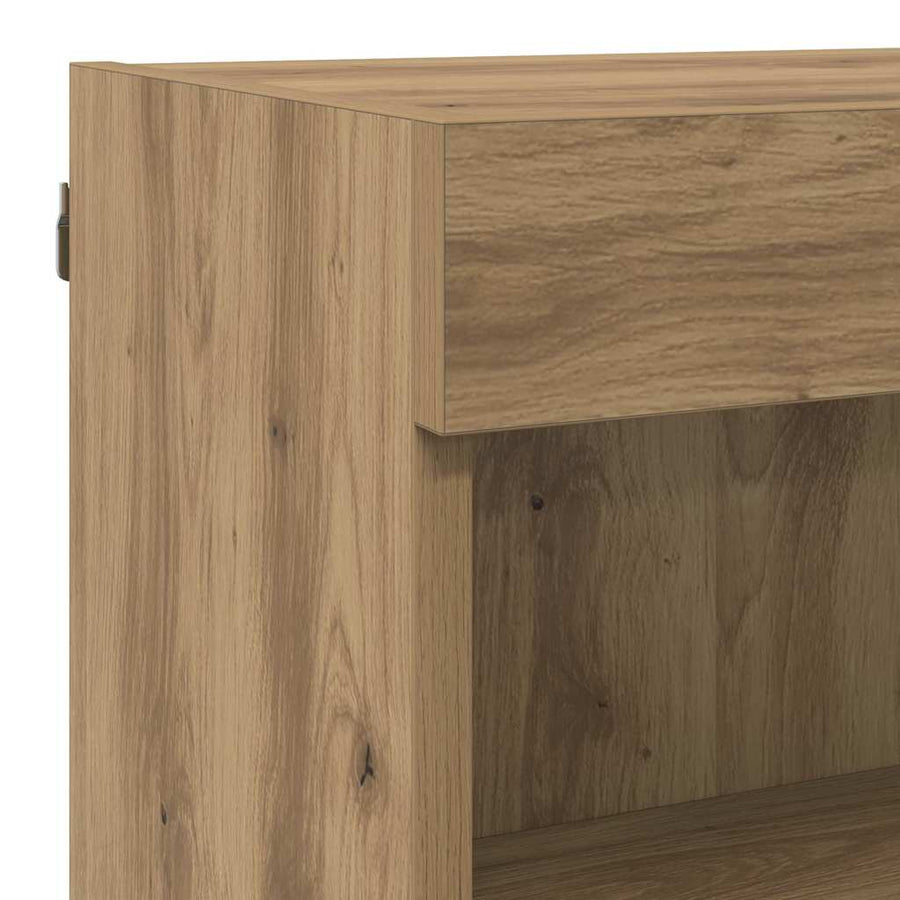 TV Wand Eenheden met LED 6 pcs Artisan Eiken Bewerkt hout