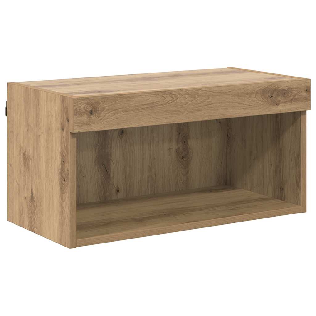 TV Wand Eenheden met LED 6 pcs Artisan Eiken Bewerkt hout