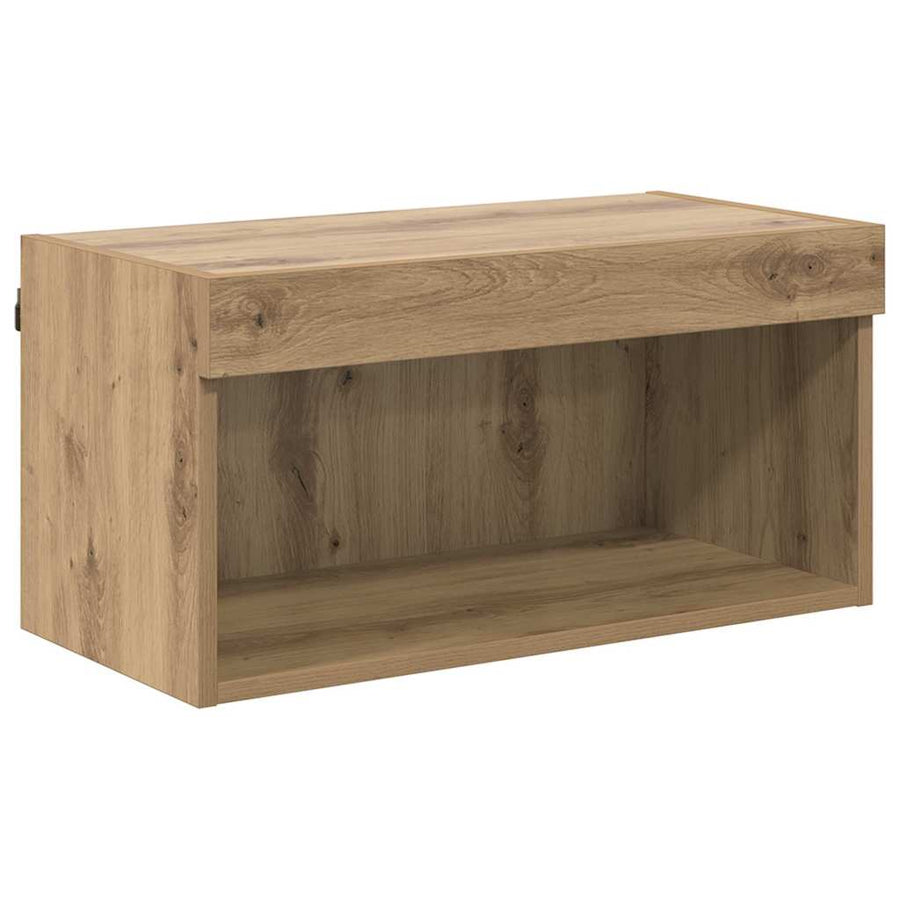 TV Wand Eenheden met LED 6 pcs Artisan Eiken Bewerkt hout